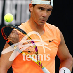 Rafael Nadal in orange shirt